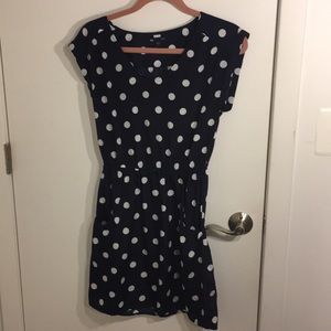 Gap navy and white polka dot dress